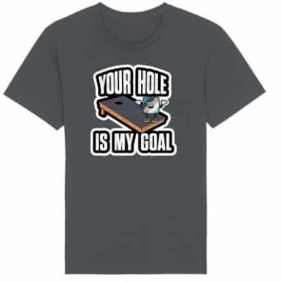 Ash Color Printed Cornhole My Goal T-Shirt