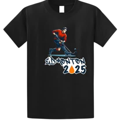 Black Color Printed Cornhole Edmonton T-Shirt