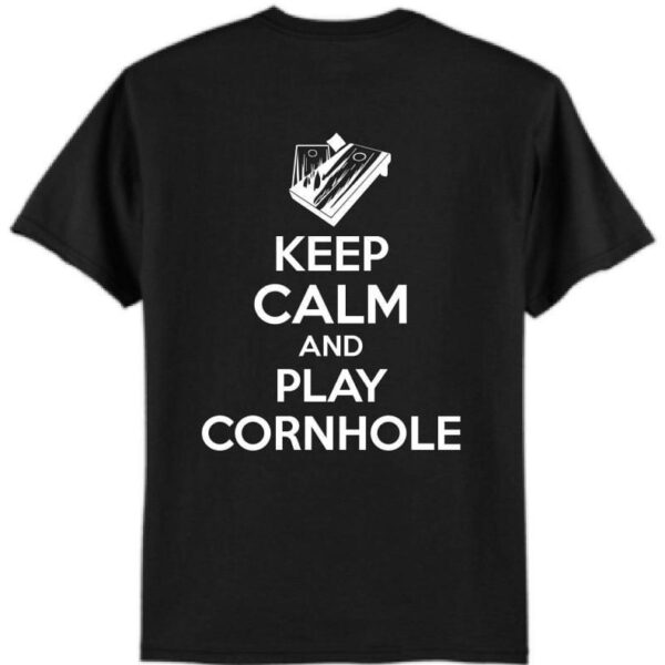 Black Color Printed Keep Calm and Play Cornhole T-Shirt